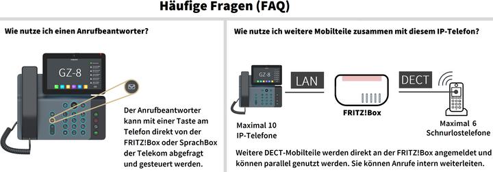Actual product image Gequdio High-End IP Telefon GZ-8 mit Netzteil mit Touchdispl