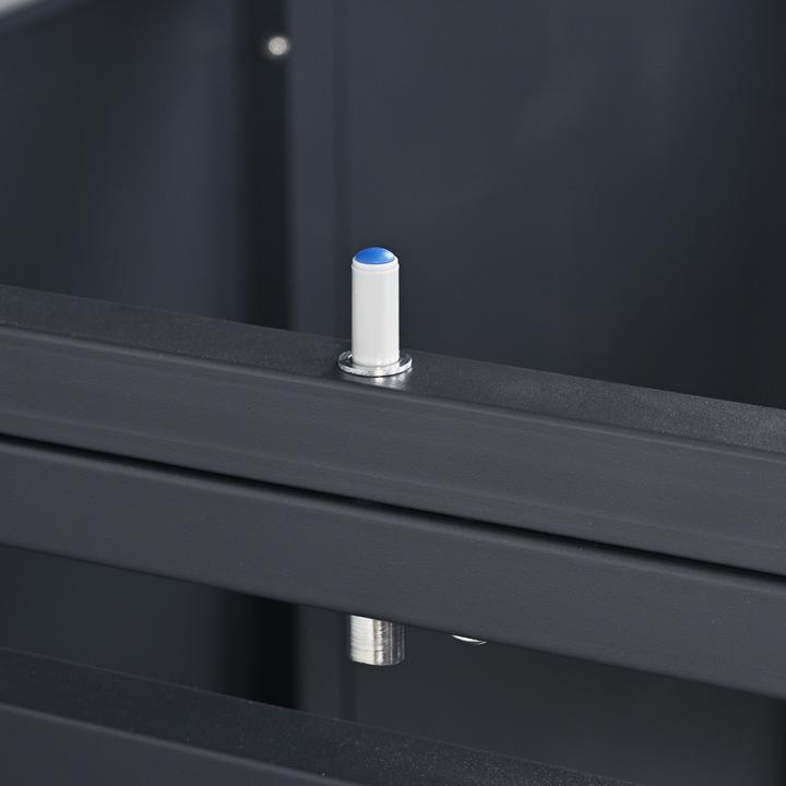 Axi Lucas Mülltonnenbox Metall Anthrazit/Holzoptik 4x 240L