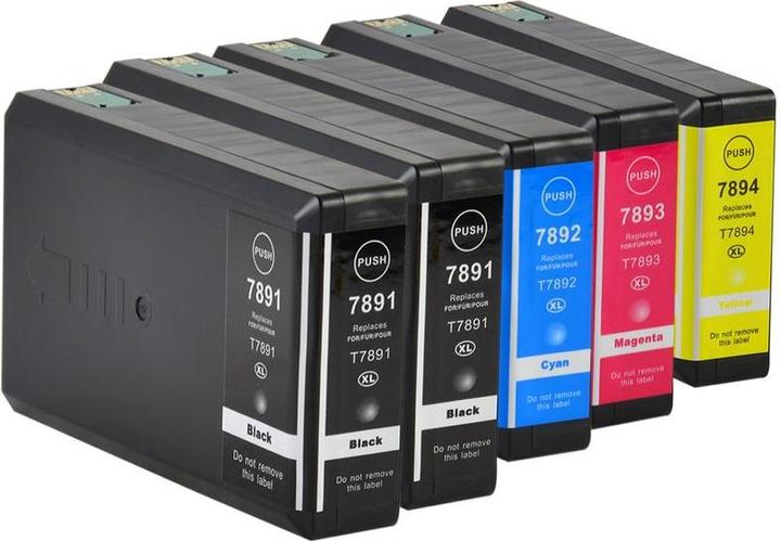 Immagine prodotto Hermex 5 cartucce d'inchiostro compatibili Epson T7891 T7892 T7893 T7894 XL (M, C, Y, FC)
