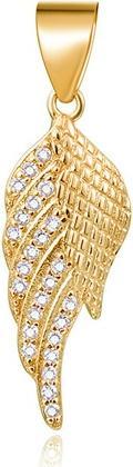 Beneto Silver pendant with zircons Angel wing AGH594-GOLD (L)