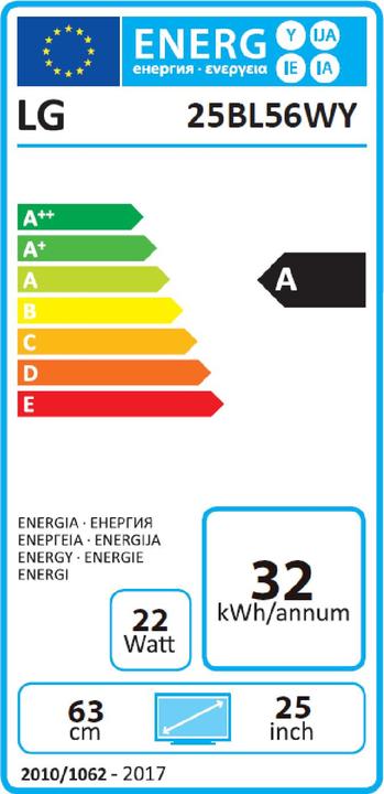 Energy Label LG 25BL56WY (1920 x 1200 pixels, 24.95")
