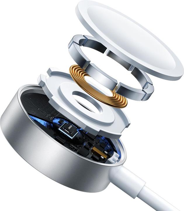 Produktbild Joyroom S-IW008 3-in-1-Kabel magnetisches Ladegerät USB-A – Lightning/USB-C 1,2 m – Weiss (1.20 m, 5 W)