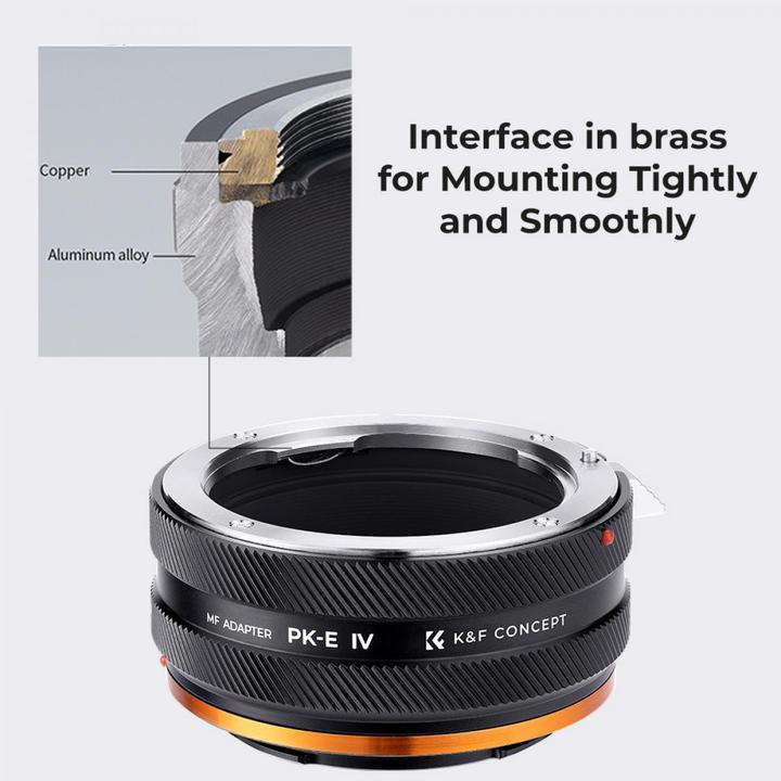 Produktbild K&F Concept High Precision lens adapter, matte paint, orange, PK-E IV PRO