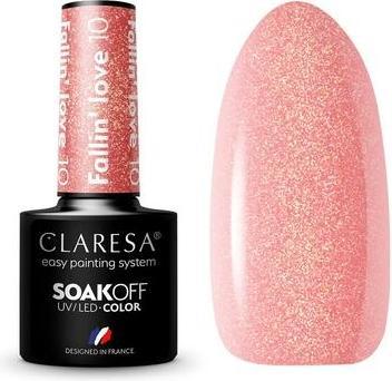 Actual product image Claresa UV LED Nail Polish Collection Hybrid Manicure Soak Off - Golden Color No. 10 Fallin Love 5ml (Golden, No 10 Fallin Love, UV gel varnish)