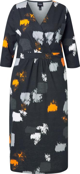 Produktbild Ulla Popken Maxikleid, grafischer Druck, V-Ausschnitt, 3/4-Arm (50, 52)