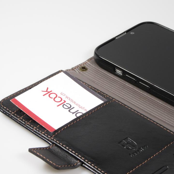 Image du produit PhoneLook Etui cuir Flip Wallet en cuir véritable avec stripe design et compartiment à cartes (Apple iPhone 13 Pro)