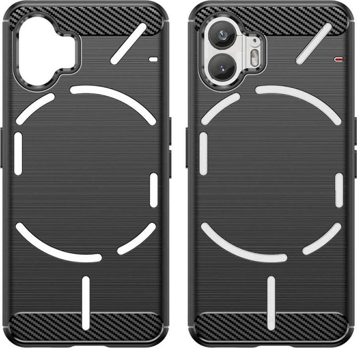 Cover-Discount Nothing Phone (2) - Metall Carbon Look Hülle schwarz (Nothing Phone (2))