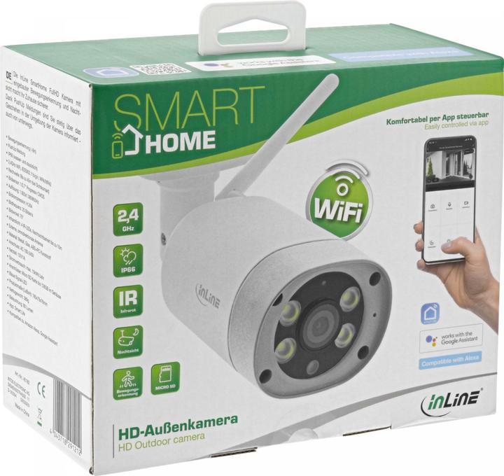 Produktbild InLine SmartHome HD Kamera aussen mit LED (1920 x 1080 Pixels)