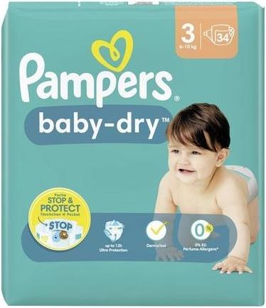 Image du produit Pampers Baby-Dry (Taille 3, Pack, 34 pièce(s))
