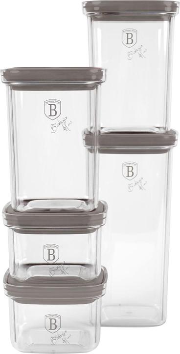 Actual product image BerlingerHaus Design storage containers for food, 5-piece, taupe (1.50 l)