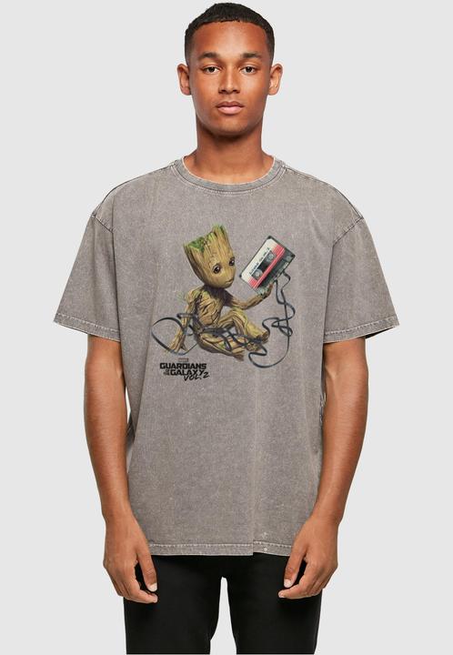 Image du produit Absolute Cult Guardians Of The Galaxy Vol2 - Groot Tape Acid Washed Tee surdimensionné - 114033 (M)