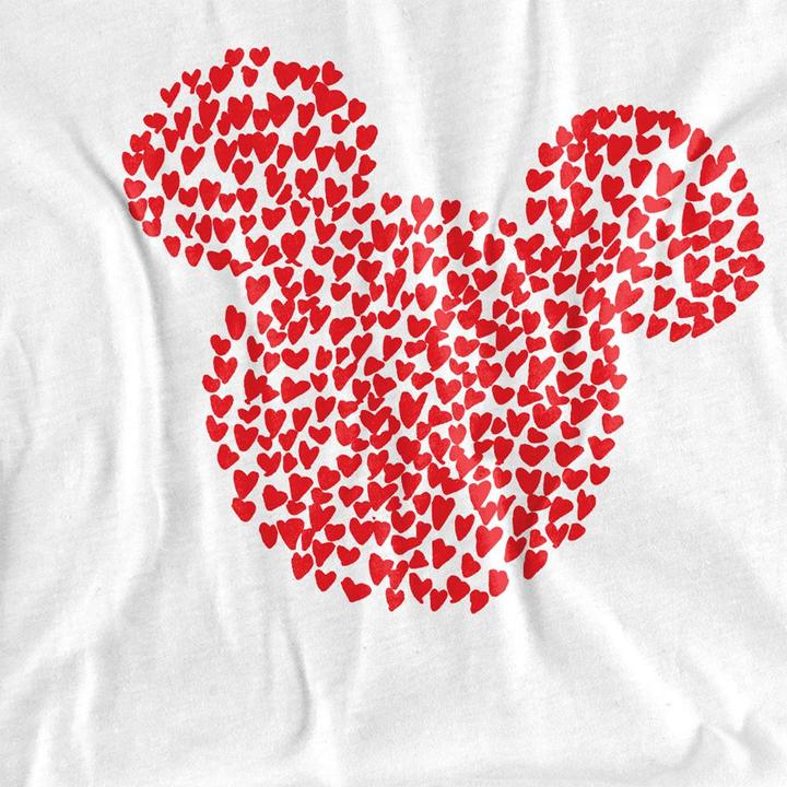 Immagine prodotto Disney Maglietta San Valentino Topolino Sagoma di Orecchie a Cuore Adulto Unisex (XL)