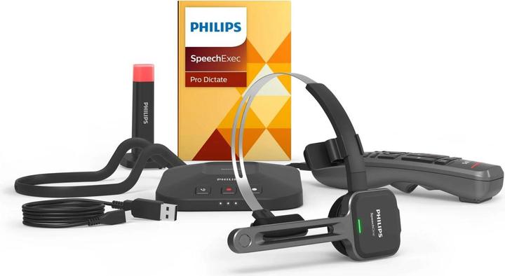 Image du produit Philips Casque de dictée SpeechOne (sans fil) avec télécommande (PSM6500)