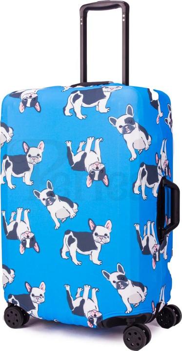 Actual product image isda Housse de valise bleue avec chiens Large (65-) (Protective sheath)