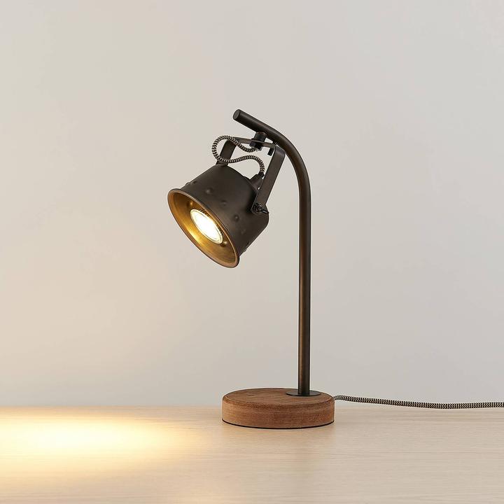 Image du produit Lindby Rubinjo Lampe de table Wood/Black (GU10)