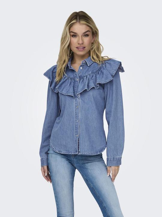 Produktbild Only ONLINDIGO LS FRILL DNM SHIRT QYT Jeanshemd (L)