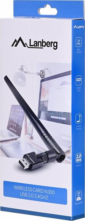 Produktbild Lanberg NC-0300-WIE Netzwerkkarte Ethernet / WLAN (USB)