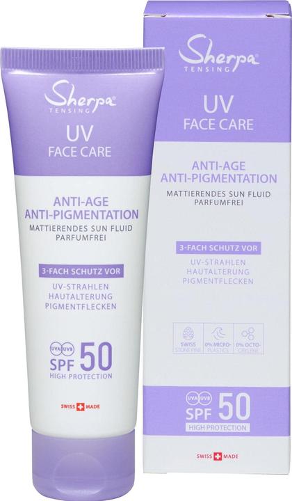 Actual product image Sherpa Tensing Sun Fluid Anti-Aging (Sun cream face, SPF 50, 50 ml, 68 g)
