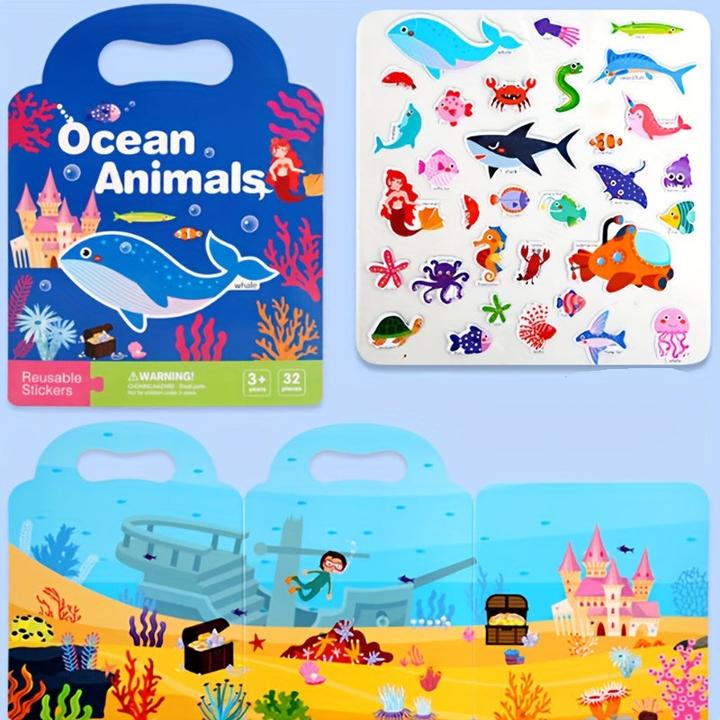 Produktbild Activity Board 1 Stück Wiederverwendbare Stickerbücher für Kleinkinder, wasserdichtes doppelseitiges