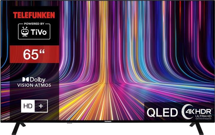 Produktbild Telefunken QU65TO750S (164 cm (65 Zoll), schwarz, UltraHD/4K, Triple Tuner, SmartTV, TiVo Betriebssystem) (65", QLED, 4K, 2024)