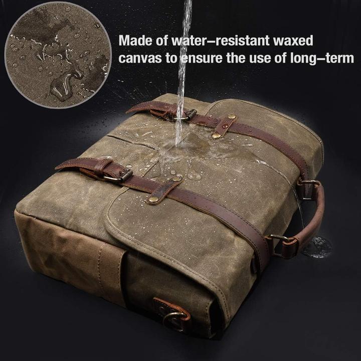 Produktbild Only-Bags.Store Herren Umhängetaschen Aktentasche Laptoptasche Wasserdichtes Segeltuch Grosse Arbeitstasche