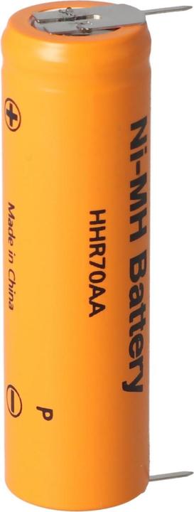 Produktbild AccuCell Akku Panasonic Flat Top HHR-70AA, Mignon AA Akku mit Printanschluss auf Plus und Minus (1 Stk., AA, 700 mAh, Akku)