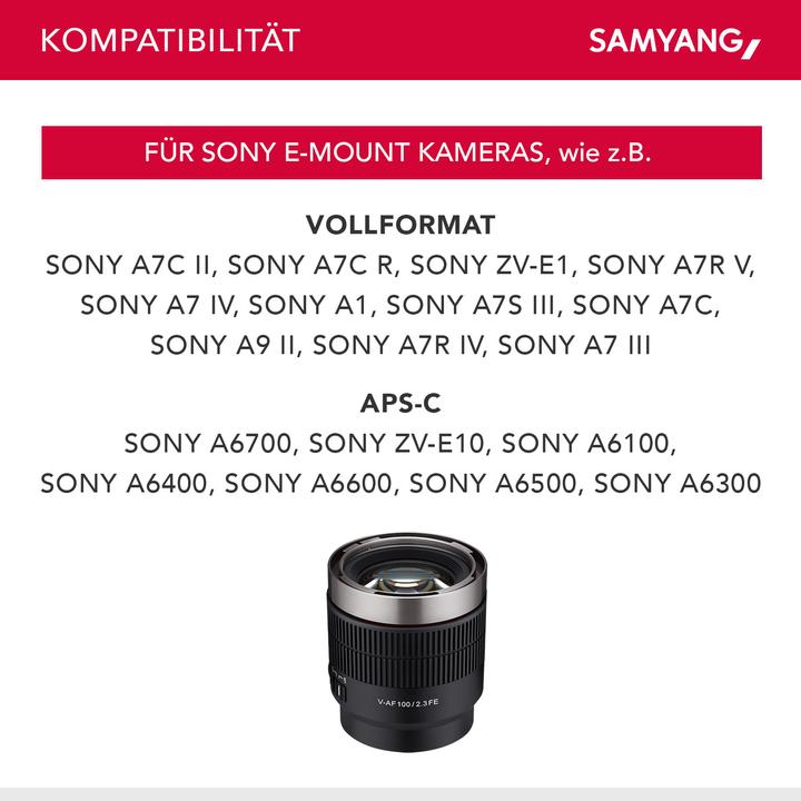 Actual product image Samyang V-AF 100mm T2.3, Sony E (Sony E, full size)