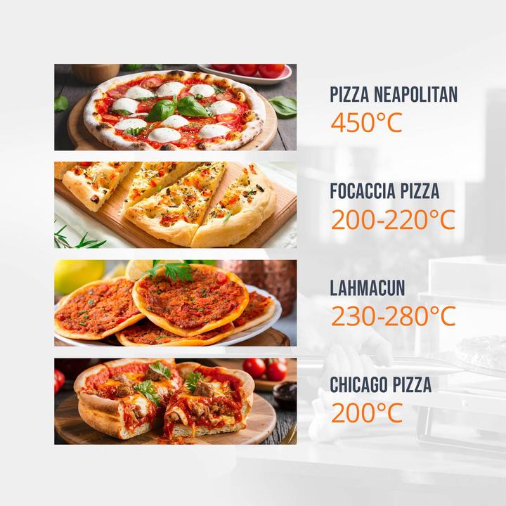 Produktbild Royal Catering Elektro-Pizzaofen 1 Backkammer 450 °C Ober-/ Unterhitze für 8 Pizzas mit Ø 33 cm (Pizzaofen Elektro)