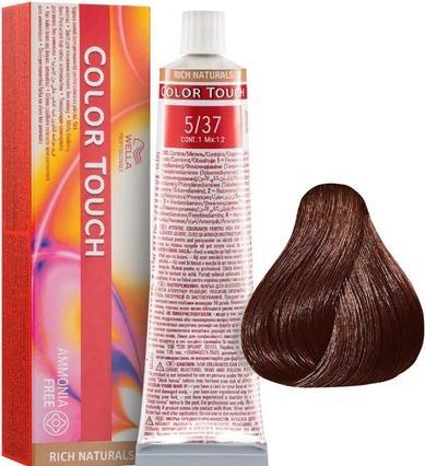 Wella Color Touch Farba 60 ml 5/37 (5, 37 Light Brown Gold-Brown Permanent Hair Color)