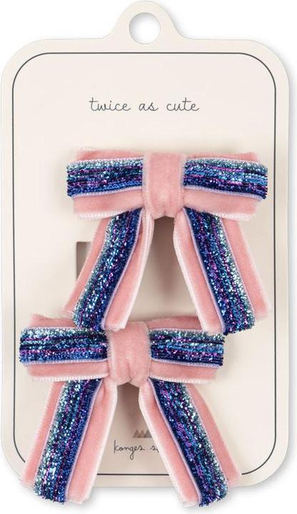 Actual product image Konges Slojd 2Pack Velvet Bow hair clips Mellow (Emblazonments)