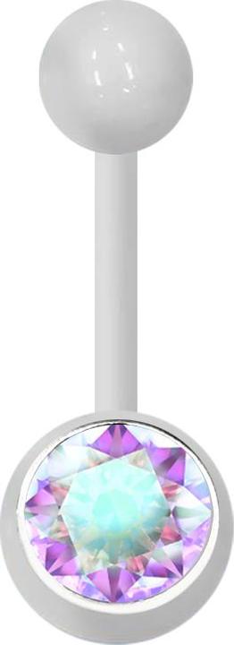 Immagine prodotto Star Piercing Banana bianca con sfera e cristallo multicolore (Acrilico, senza ottone)