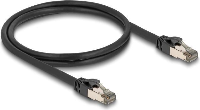 Image du produit Delock Câble réseau RJ45 Cat.6A U/FTP ultra flexible avec gaine métallique interne 1 m noir (U/FTP, CAT6a, 1 m)