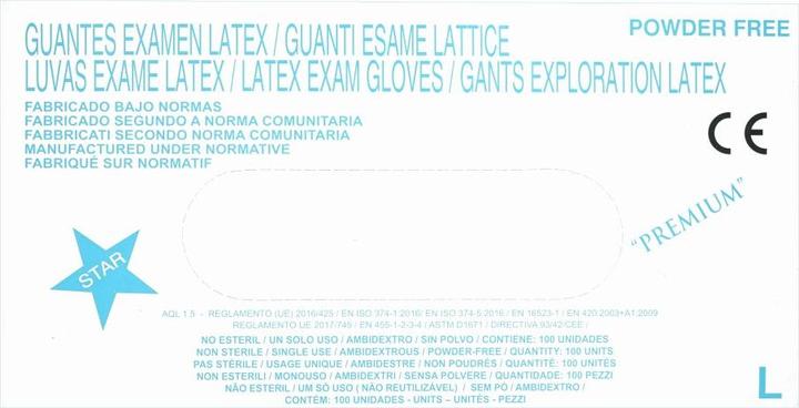 Actual product image 3A Guantes Examen latex gloves, powder-free, 100 pieces, size L, white (L)