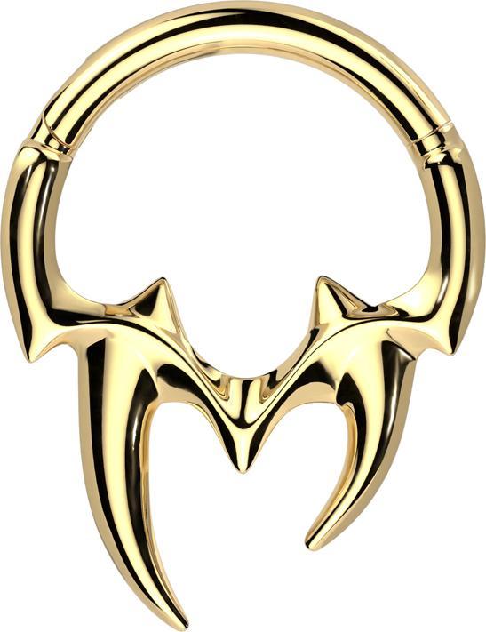 Produktbild Star Piercing Micro Segmentring klappbar vergoldet Stammeszähne (ohne Messing, Titan G23)