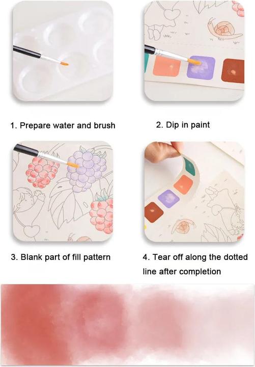Produktbild Activity Board 20Sheets Kreative Aquarellmalerei Buch für Kinder Märchen Graffiti Zeichnung Bild DIY Spielzeug