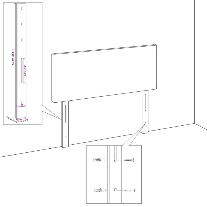 Produktbild VidaXL Kopfteil Diamantblock-Design Dunkelgrau 140 cm Velours (40 x 7 cm)