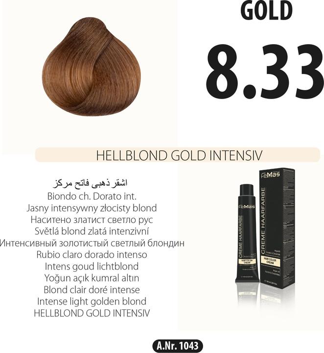 Image du produit FemMas (4.3) Coloration cheveux brun moyen or 100ml