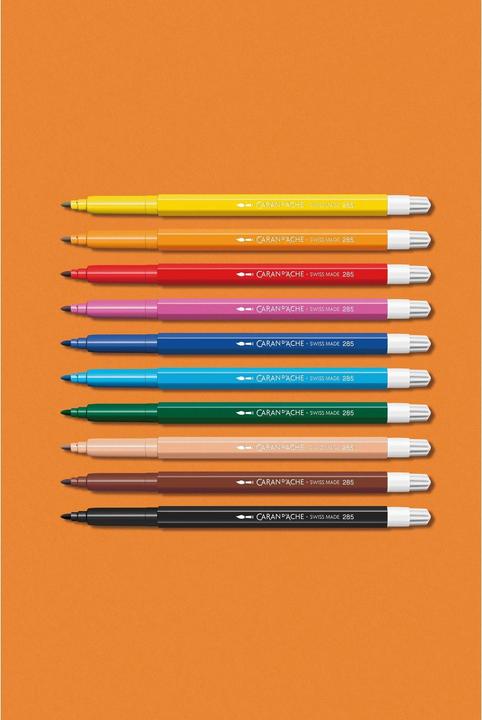 Actual product image Caran d'Ache Swisscolor Fasermaler Kartonschachtel (Multicoloured, 10 x)