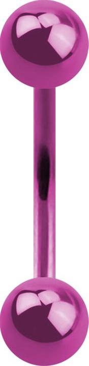 Star Piercing Micro Banane pink mit zwei Kugeln (ohne Messing, Chirurgenstahl 316L)