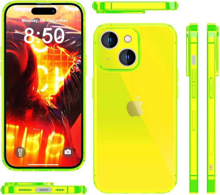 Immagine prodotto Nalia Copertura in silicone trasparente al neon (Apple iPhone 15)