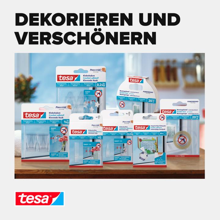 Actual product image tesa Powerstrips Transparent Decorative Hooks SMALL