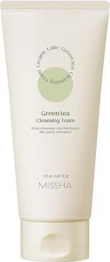 Missha Deep Cleansing Foam Creamy Latte oczyszczająca pianka do twarzy Green Tea 172ml (Schaum, 172 ml)
