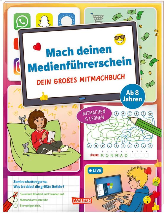 Actual product image Mach deinen Medienführerschein: Dein grosses Mitmachbuch (German, Igor Dolinger, Thomas Feibel, 2023)