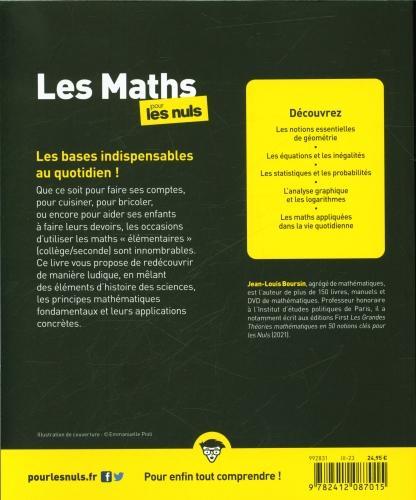 Produktbild Les maths pour les nuls (Französisch, Boursin Jean-Louis, 2023)