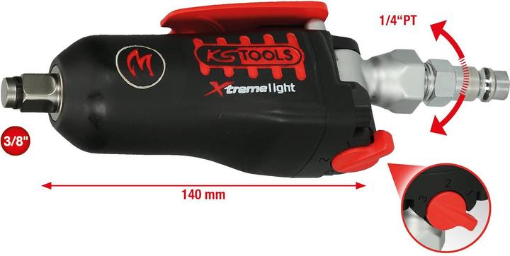 Actual product image KS Tools 3/8 MONSTER Xtremelight mini air impact wrench with reversing rocker, 108Nm