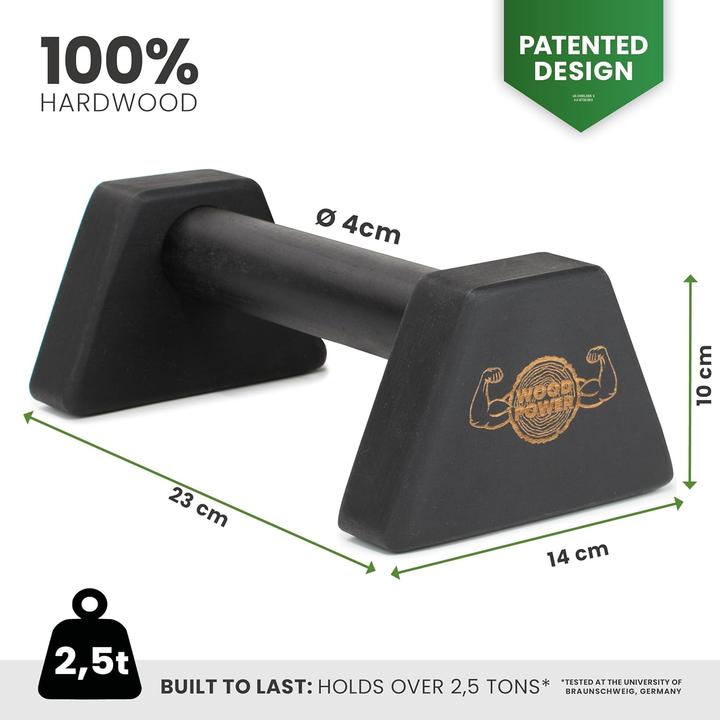 Actual product image Wood Power PowerBars Holz-Parallettes für Calisthenics