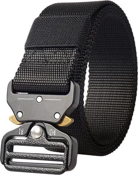 Swissdetector Verstellbarer taktischer Gürtel - Militärstil - Quick Release - Schwarz