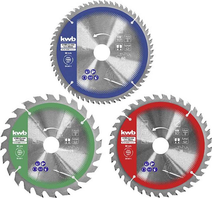 Produktbild kwb 586995 Kreissägeblatt-Set 190 x 30 mm 1 St.
