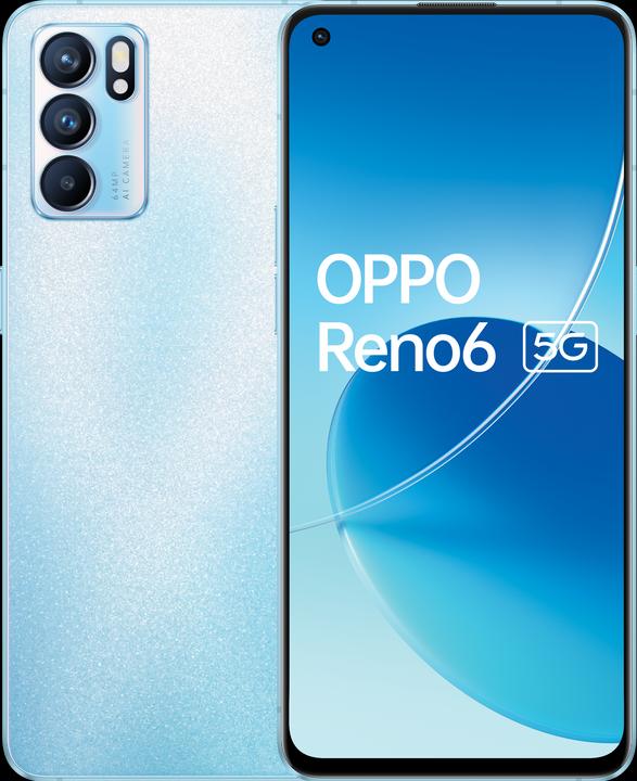 Produktbild OPPO Reno6 (128 GB, Arctic Blue, 6.40", Dual SIM, 64 Mpx, 5G)