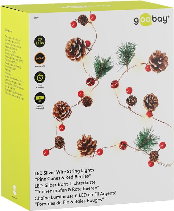 Produktbild Goobay Tannenzapfen & rote Beeren (2.20 m)
